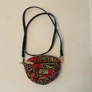 Betsey Johnson Rose Cheetah Print Crossbody Bag